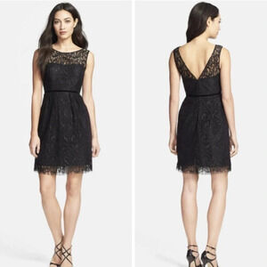 Jenny Yoo Harlow Black Metallic Lace Dress